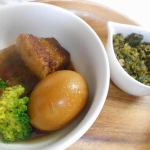 豚の角煮ふき味噌添え